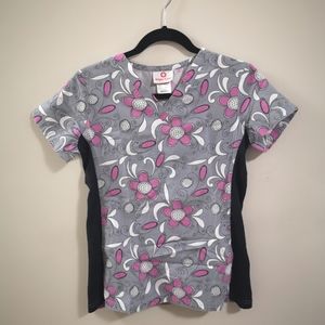 Women's grey scrub top